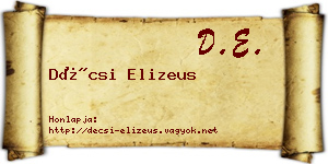 Décsi Elizeus névjegykártya